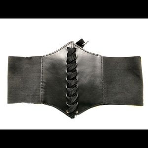 NWOT Black Lace-up Corset Belt w/Velcro Closure